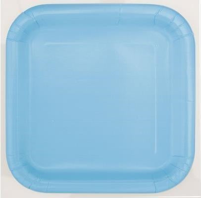Unique Party: 14 Pwdr Blu 9In Sq Plt Sup. Piatto Carta Quadrato 23 Cm Azzurro
