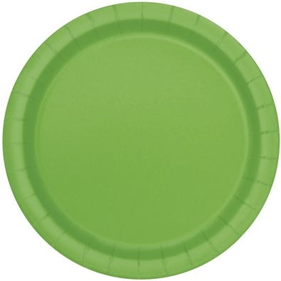 Unique Party: 16 Lime Green 9In Plates Sup Qs. Piatto 23 Cm Verde Lime Sup