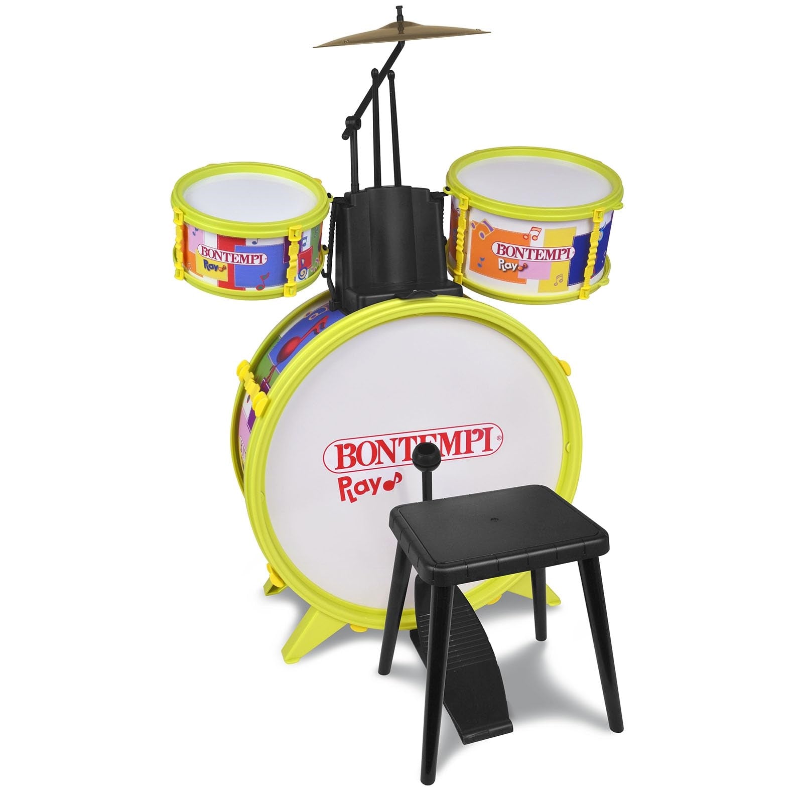 Bontempi 51 4507: Batteria Classica 4 Elementi, Con Sgabello E 2 Bacchette