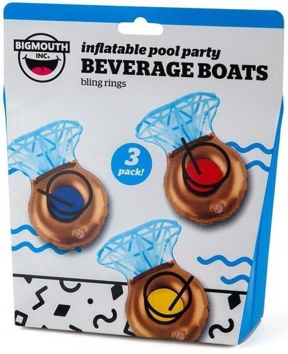 Big Mouth: Bling Rings Pack Beverage Boat 3 Pz (Porta Bicchiere Gonfiabile)