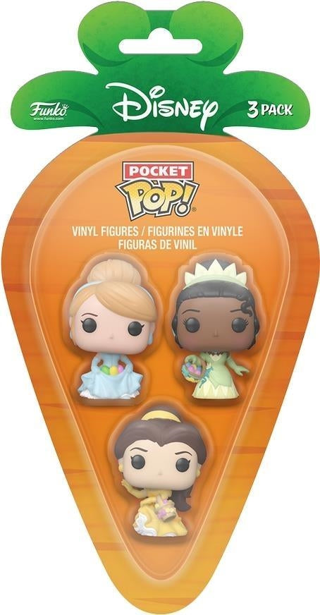 Disney: Funko Carrot Pocket Pop - Disney Princess (Cinderella, Tiana, Bella)