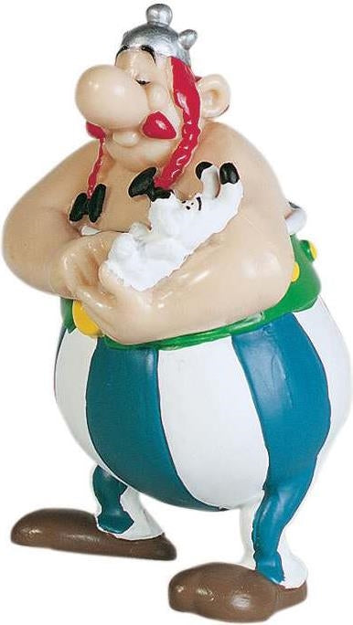 Asterix: Plastoy - Mini Figure Obelix Con Idefix Altezza 7,4 Cm