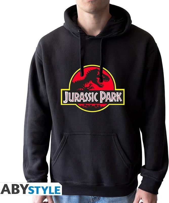 Jurassic Park: Logo Black (Felpa Con Cappuccio Unisex Tg. M)