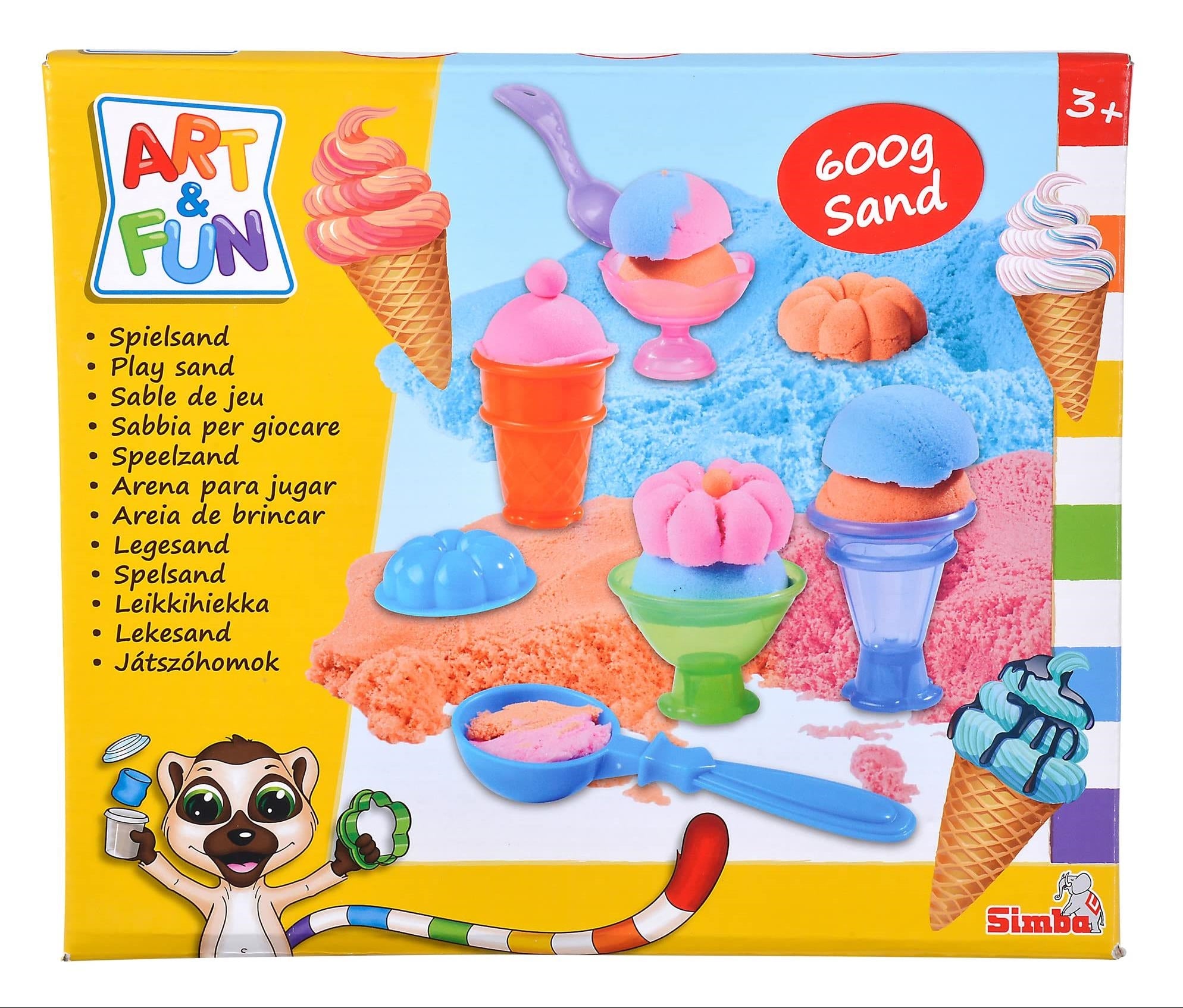Art & Fun: Simba Toys - Set Gelateria 3 Sacchetti Sabbia 200G, 4 Tazzine E Accessori