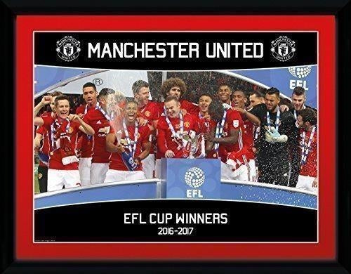 Manchester United: Efl Cup Winners 16/17 (Stampa In Cornice 30x40 Cm)