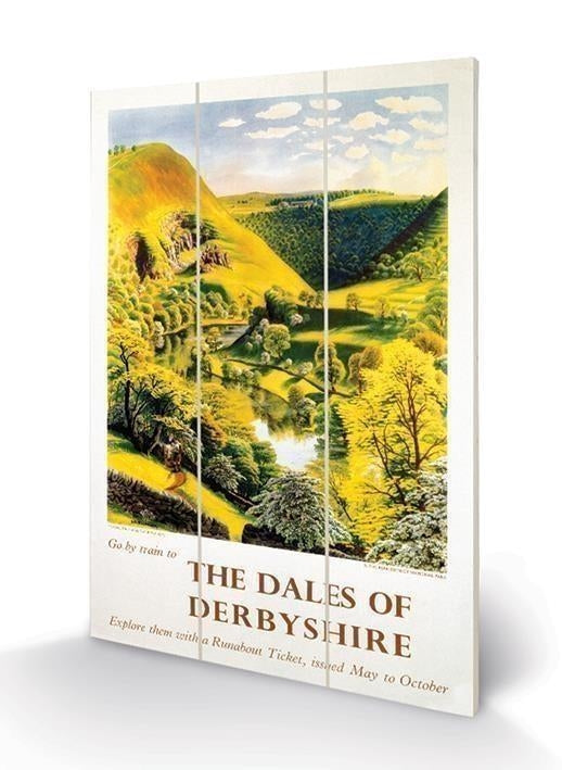 Pyramid: Derbyshire Dales (Peak District By S R Badmin) Micro Wood (Stampa Su Legno)