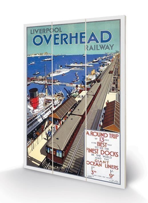 Pyramid: Liverpool (Overhead Railway 1923 By W.T.) Micro Wood (Stampa Su Legno)