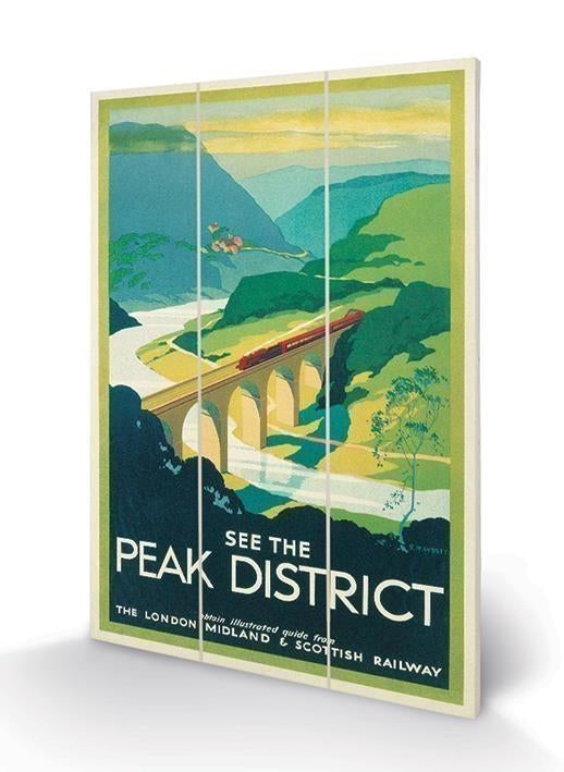 Pyramid: Peak District (Train By S R Wyatt) Micro Wood (Stampa Su Legno)