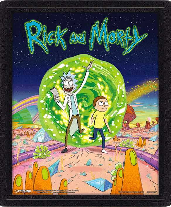 Rick And Morty: Pyramid - Portal - Framed 25X20 Cm (3D Lenticular Print / Stampa)