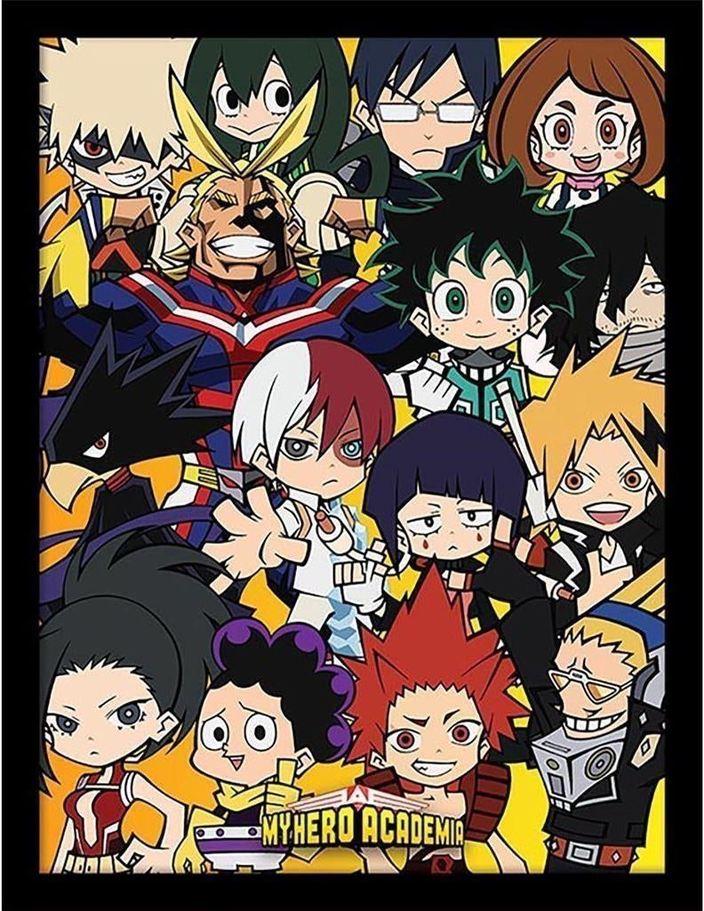 My Hero Academia: Pyramid - Chibi Characters (Stampa In Cornice Plexiglass 30X40 Cm)