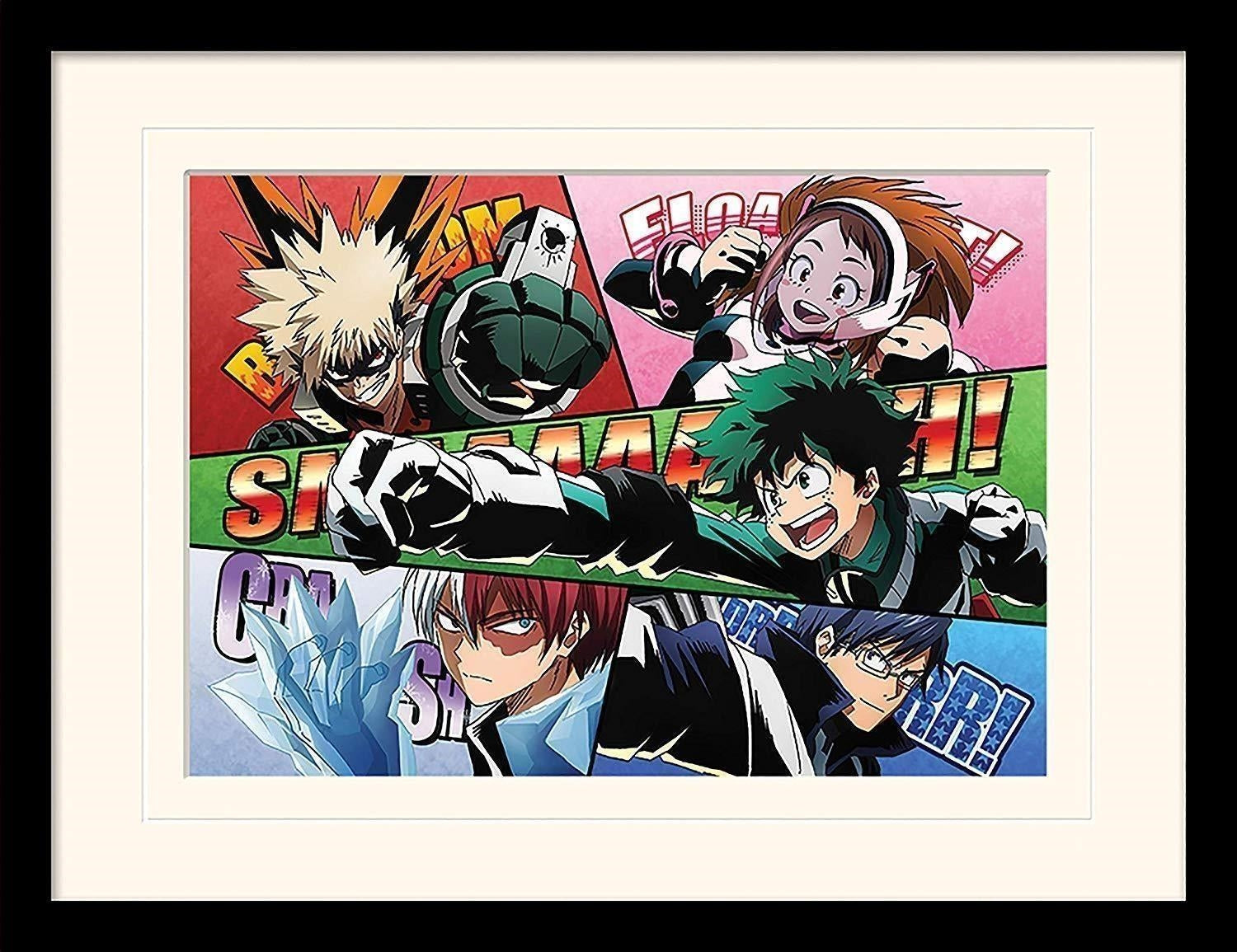 My Hero Academia: Pyramid - Comic Action (Stampa In Cornice Bordata Plexiglass 30X40Cm)