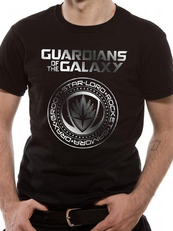 Marvel: Guardians Of The Galaxy - 2: Crest Silver Foil (T-Shirt Unisex Tg. S)