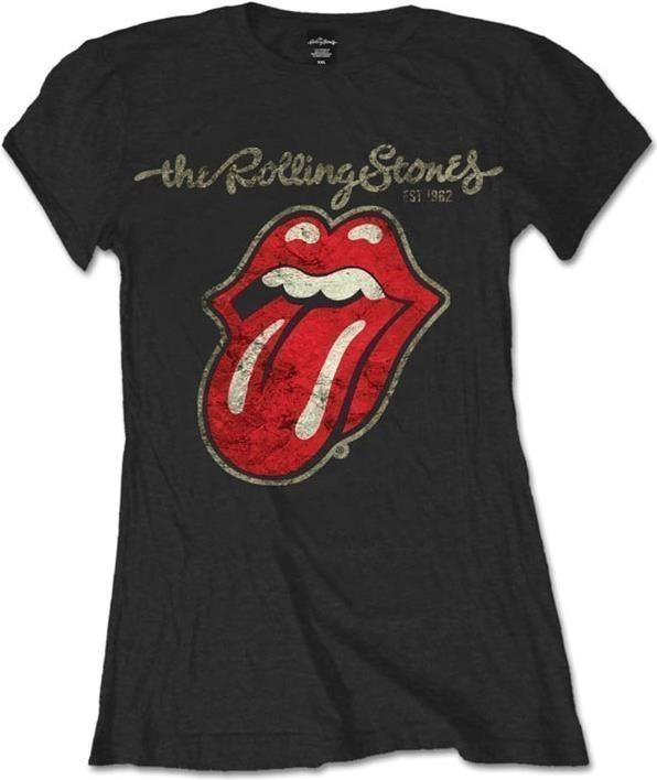 Rolling Stones (The): Plastered Tongue Black (T-Shirt Donna Tg. S)