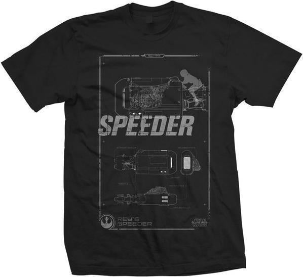 Star Wars: Reys Speeder Tech Black (T-Shirt Unisex Tg. XL)