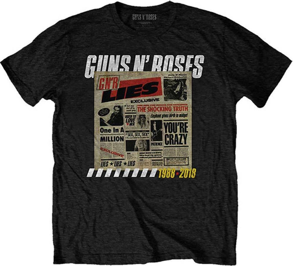 Guns N' Roses: Rock Off - Lies Track List Back Print (T-Shirt Unisex Tg. M)
