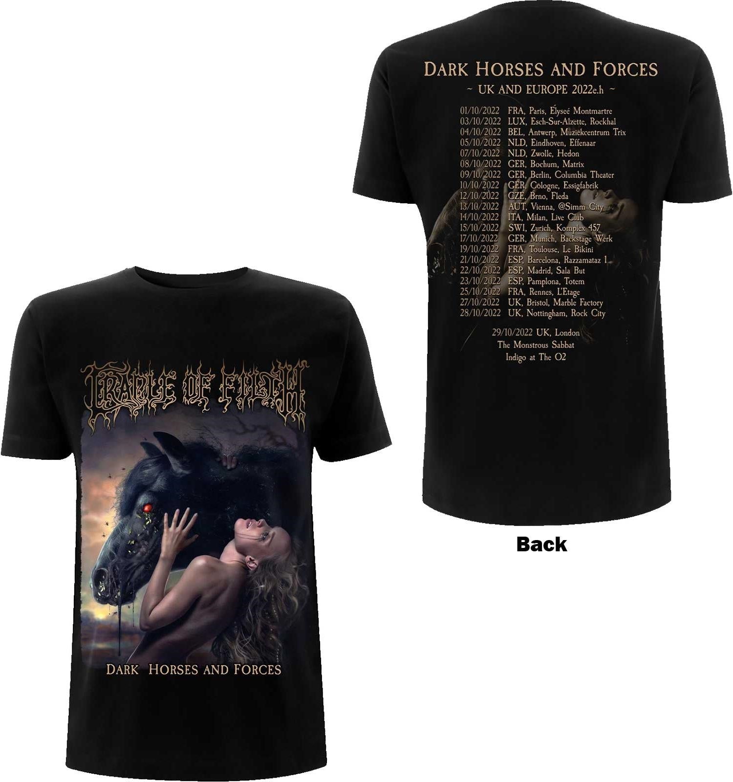 Cradle Of Filth: Dark Horses (Back Print) (T-Shirt Unisex Tg. M)