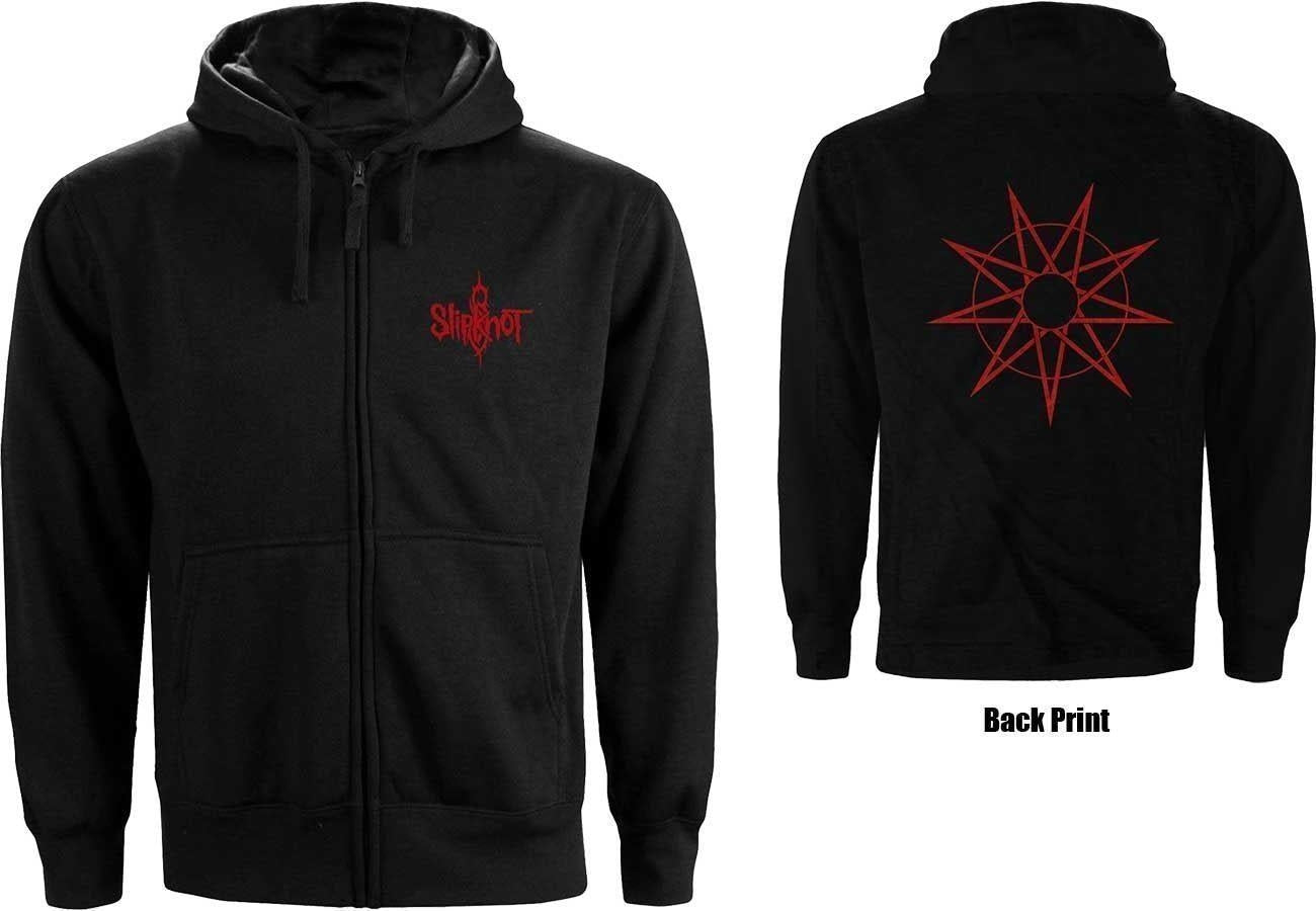 Slipknot: Rock Off - 9 Point Star Back Print (Felpa Con Cappuccio Donna Tg. S)