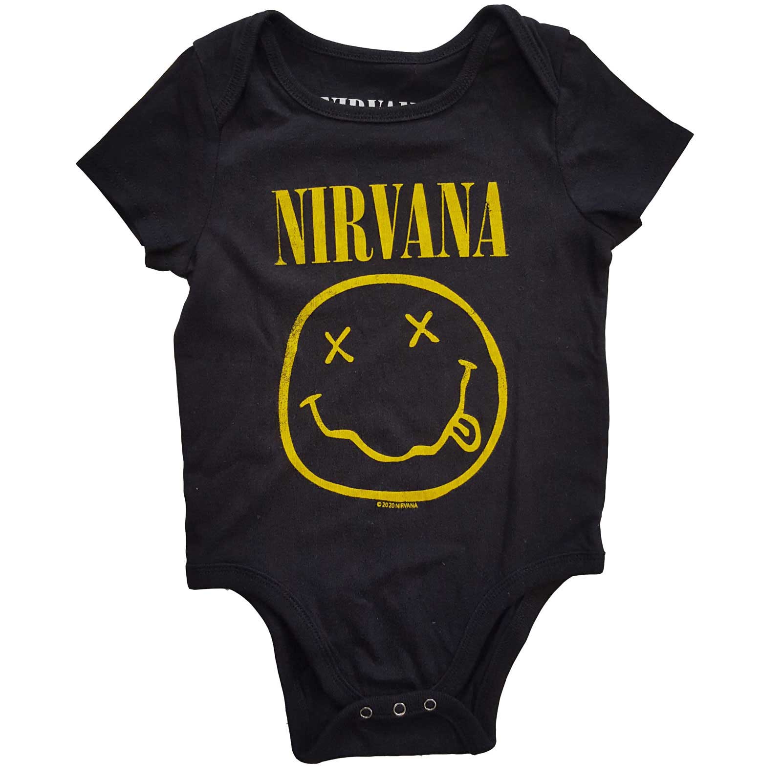 Nirvana: Rock Off - Yellow Happy Face Kids Baby Grow (Body Bambino 0-3 Mesi)