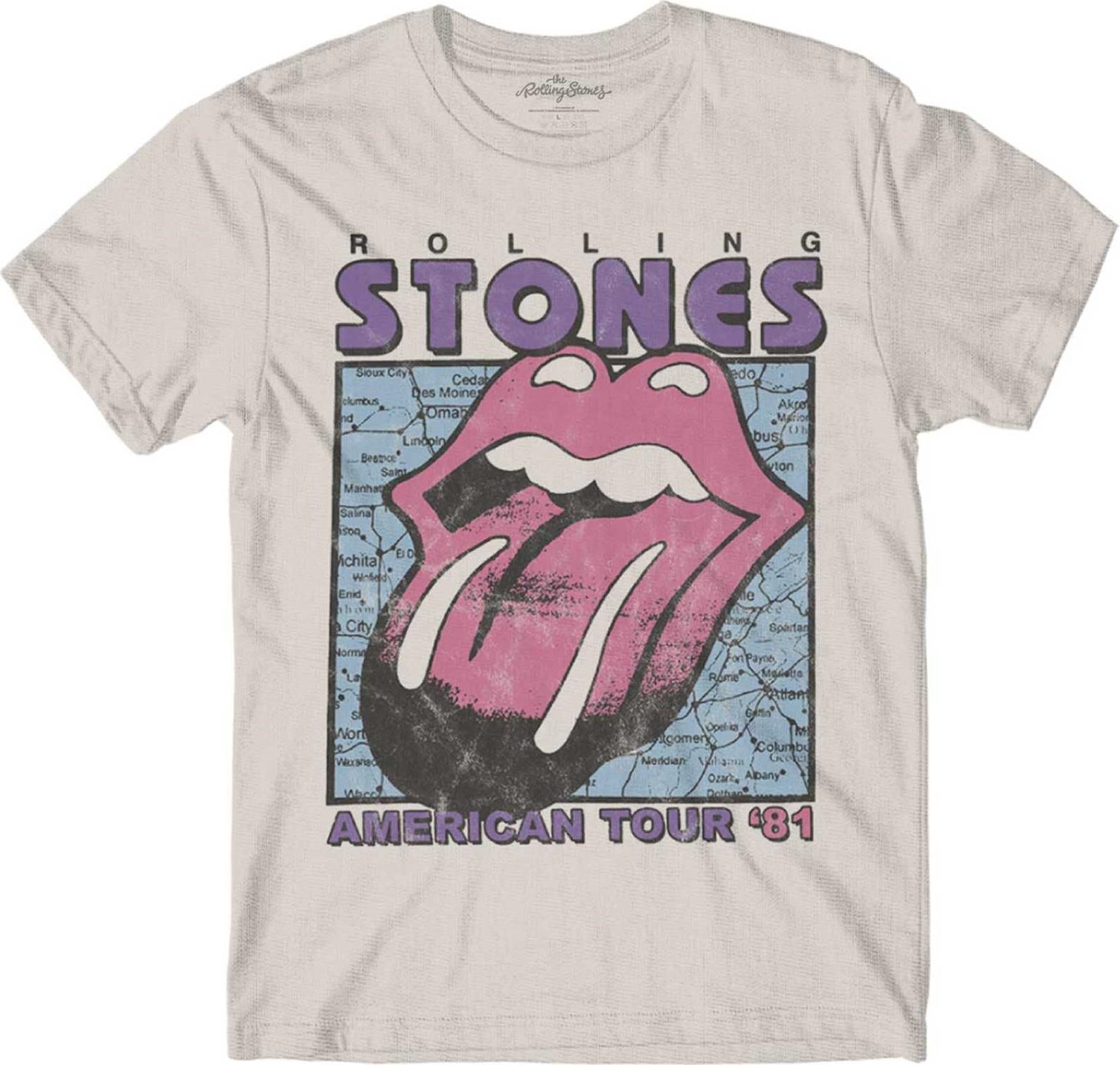 Rolling Stones (The): American Tour Map (T-Shirt Unisex Tg. L)
