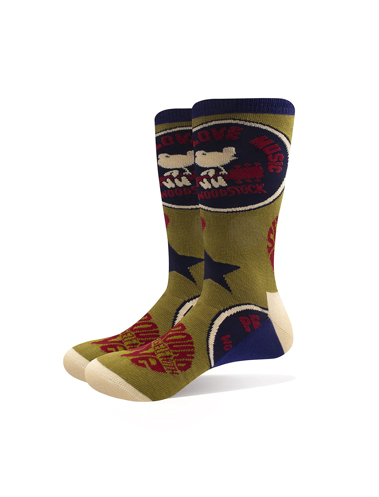 Woodstock: Rock Off - Peace - Love - Music (Calzini Unisex Uk Size 7 - 11)