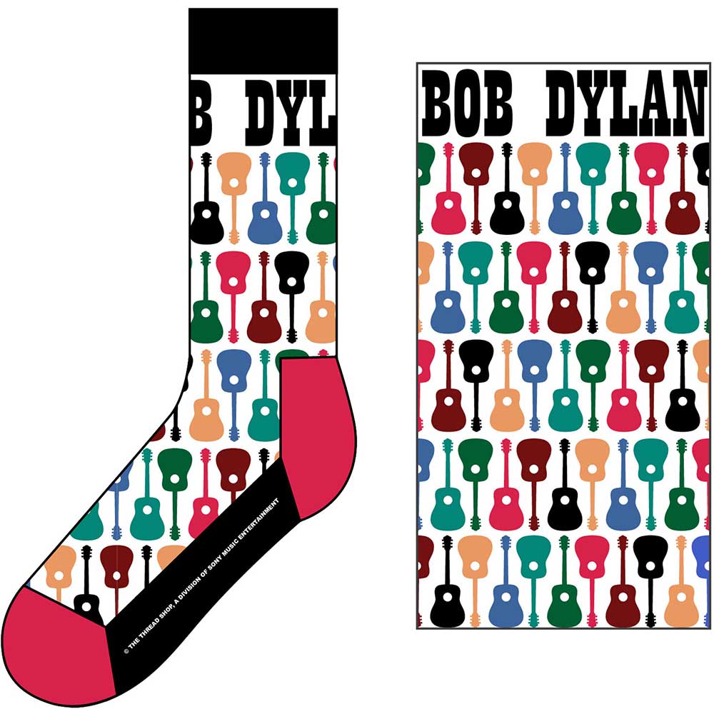 Bob Dylan: Guitar Pattern 2 Unisex Ankle Socks (Calzini Uk Size 7 - 11)