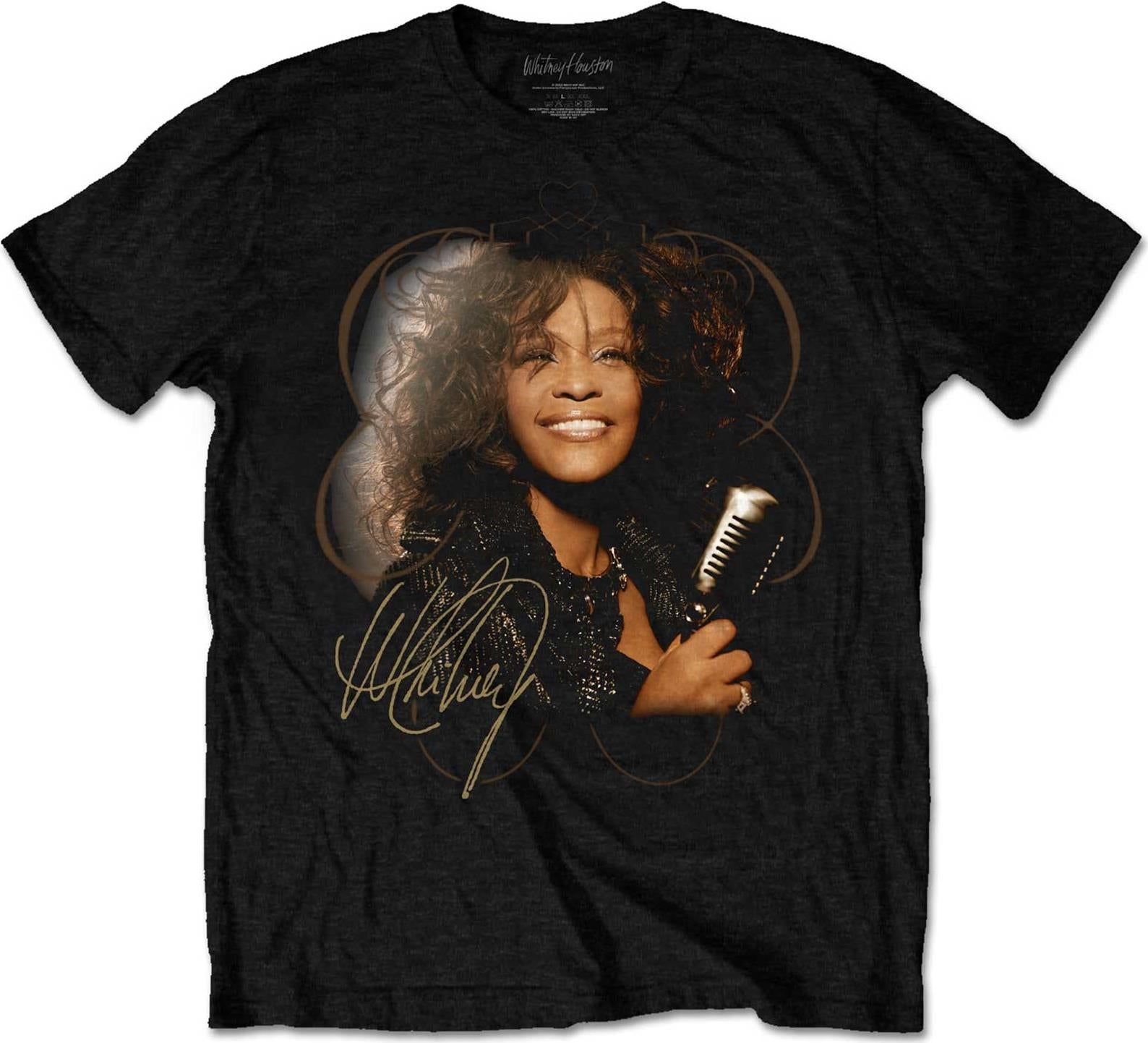 Whitney Houston: Vintage Mic Photo (T-Shirt Unisex Tg. M)