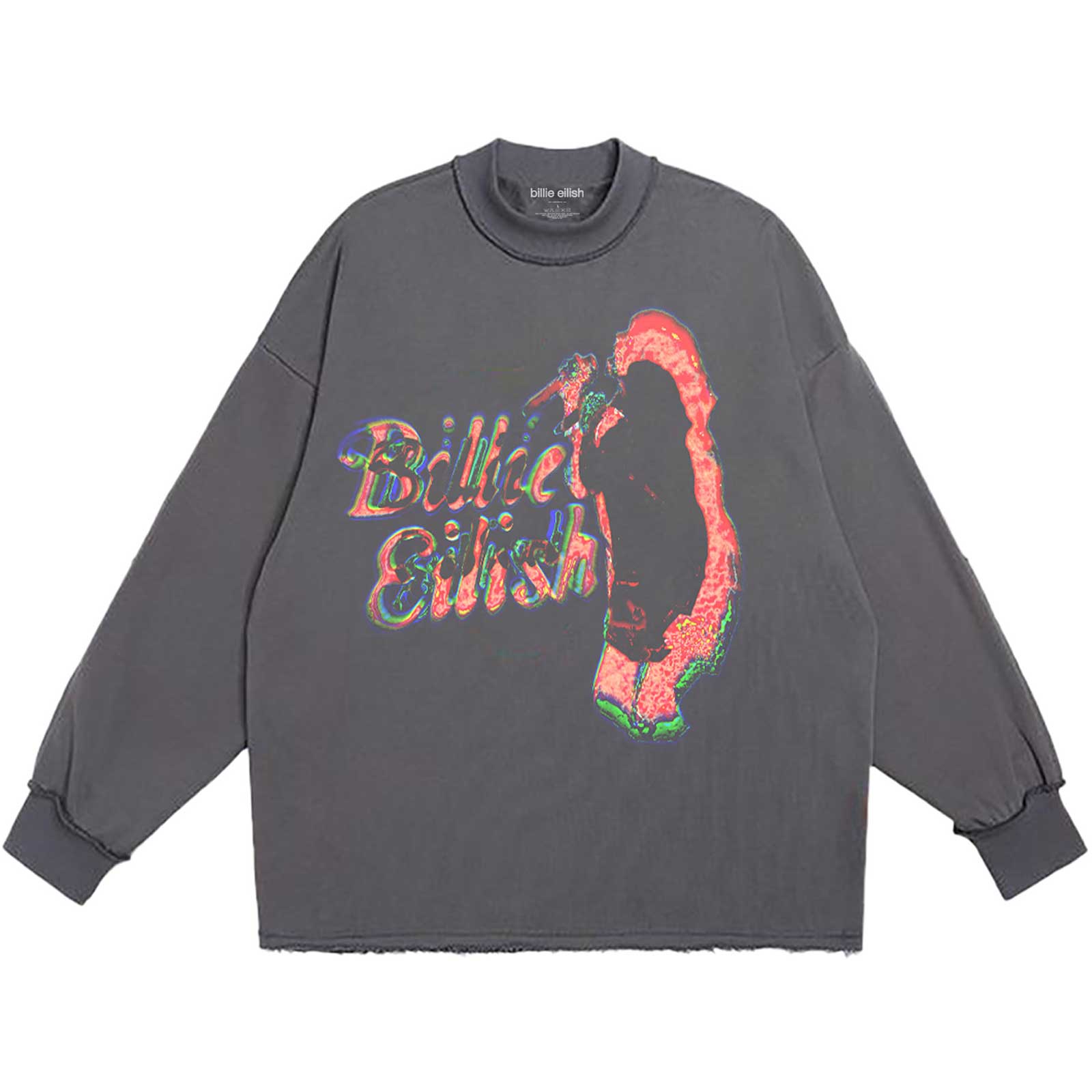 Billie Eilish: Rock Off - Neon Logo (Maglia Manica Lunga Unisex Tg. L)