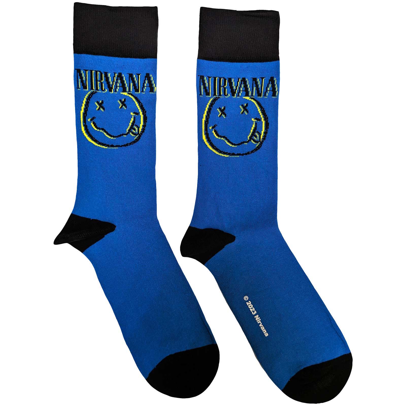 Nirvana - Nirvana Unisex Ankle Socks: Inverse Happy Face (Uk Size 7 - 11)