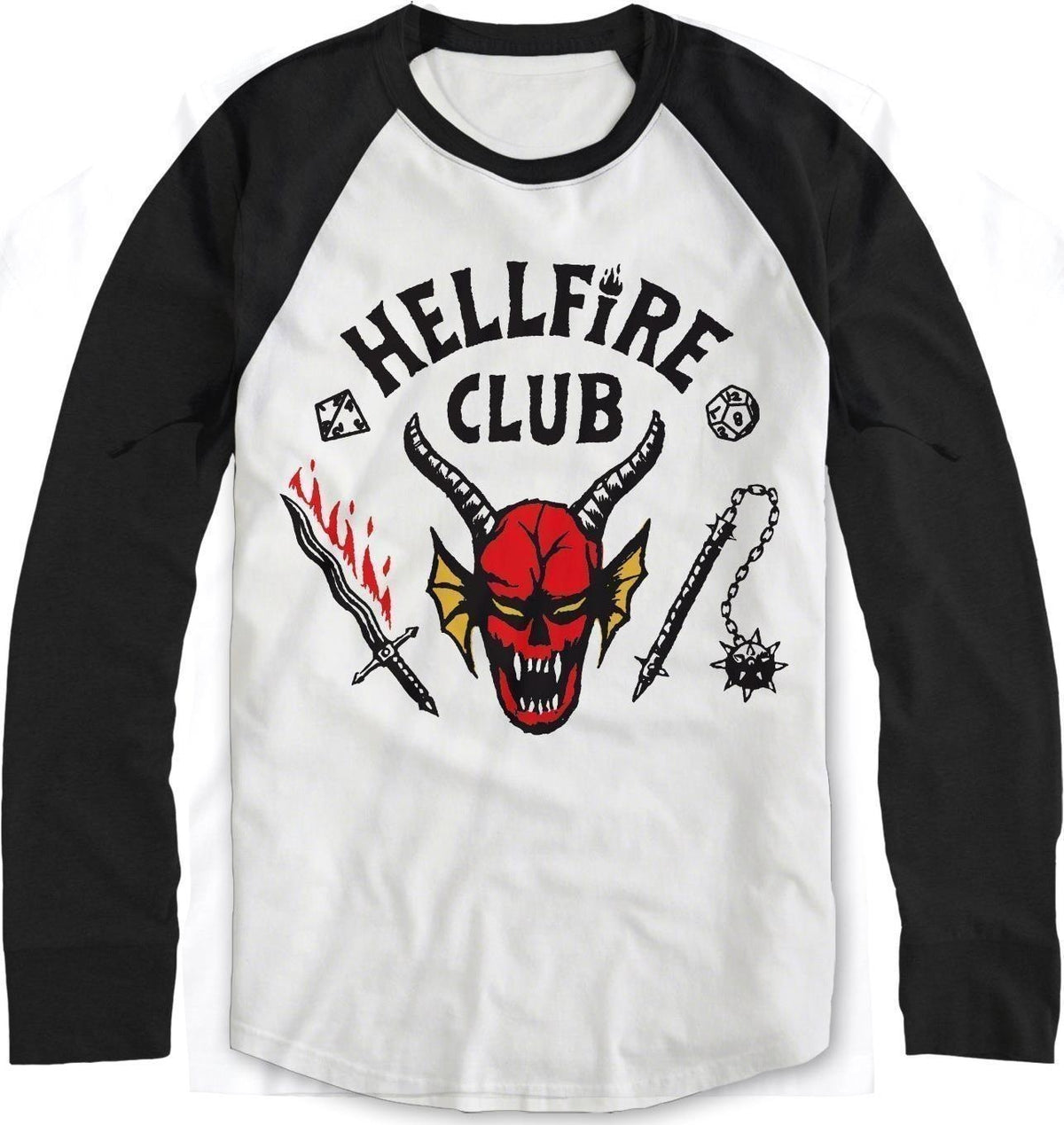 Stranger Things: Hellfire Club Crest White (Baseball Shirt Unisex Tg. L)