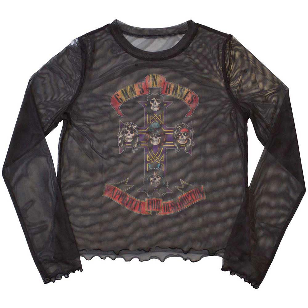 Guns N' Roses: Rock Off - Appetite For Destruction Mesh (Ladies Crop Top / Top Donna Tg. 2XL)