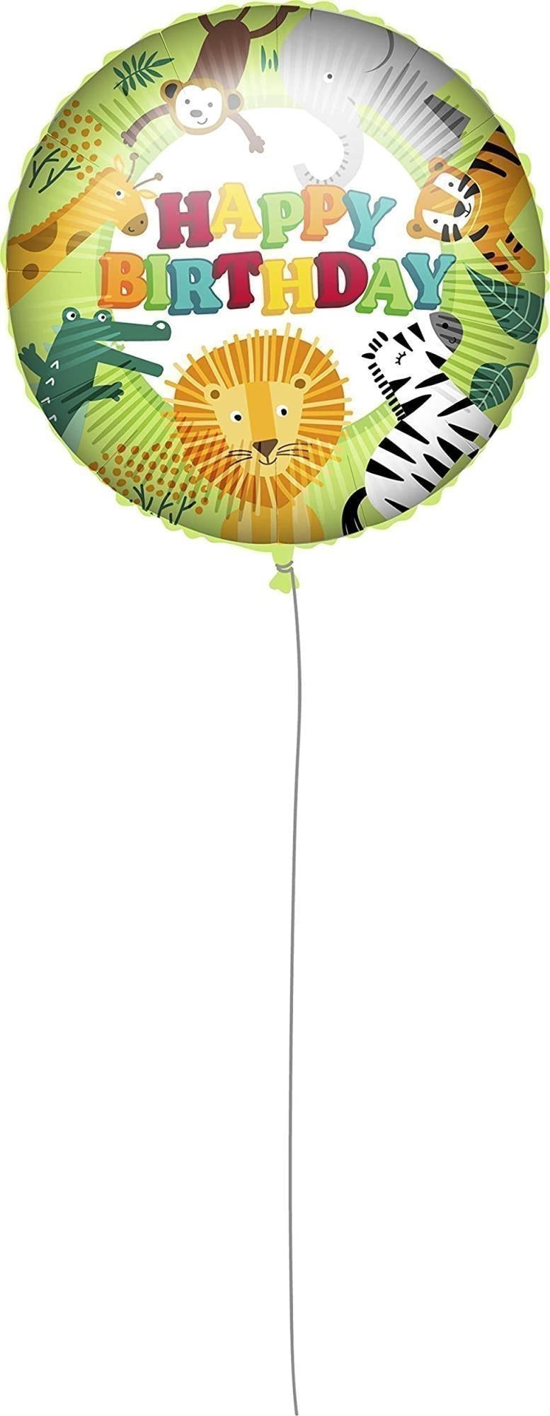 Party: Pall. Foil 45 Cm Happy Birthday Jungle Q. Pallone Foil 18 - 45 Cm Happy Birthday Jungle