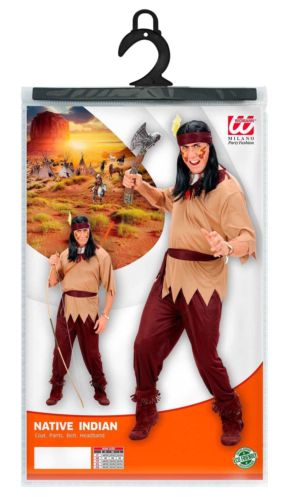 Widmann: Indiano (Casacca, Pantaloni, Cintura, Fascia Per Testa) (Tg. M)