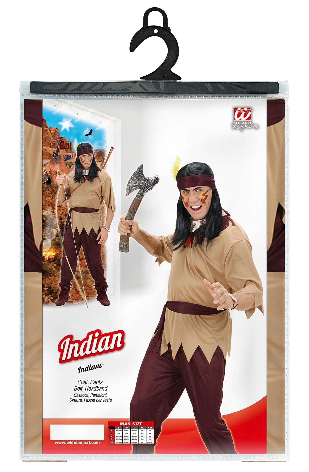 Widmann: Indiano (Casacca, Pantaloni, Cintura, Fascia Per Testa) (Tg. L)