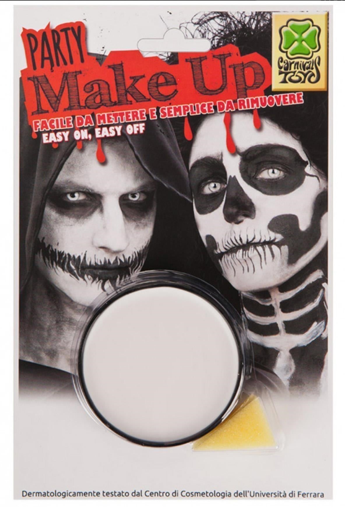 Carnival Toys: 7360: Vasetto Fondotinta Bianco (Teschio) Gr.10 Ca.