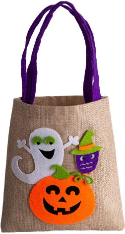 Carnival Toys: Borsina Halloween In Juta Con Fantasma H.Cm.40X21 Ca. Con Cartellino/Etichetta