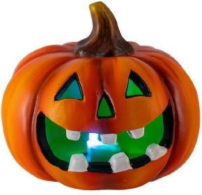 Carnival Toys: Zucca In Ceramica Con Luci Led H.Cm.11X13 Ca.(Batterie Incluse) In Espositore