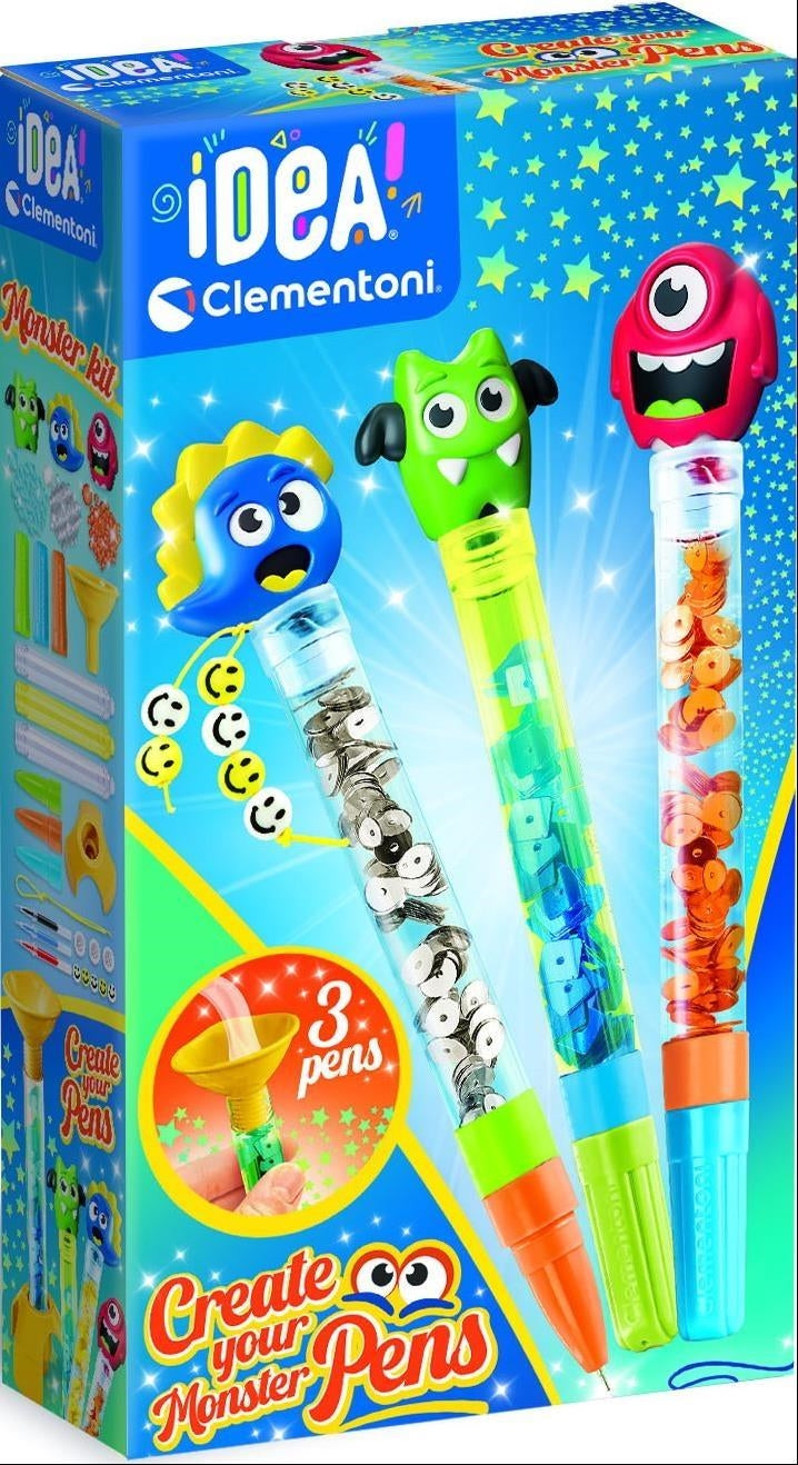 Clementoni Giochi Creativi Idea - Crea Le Tue Penne Create Your Pens Monster Made In Italy