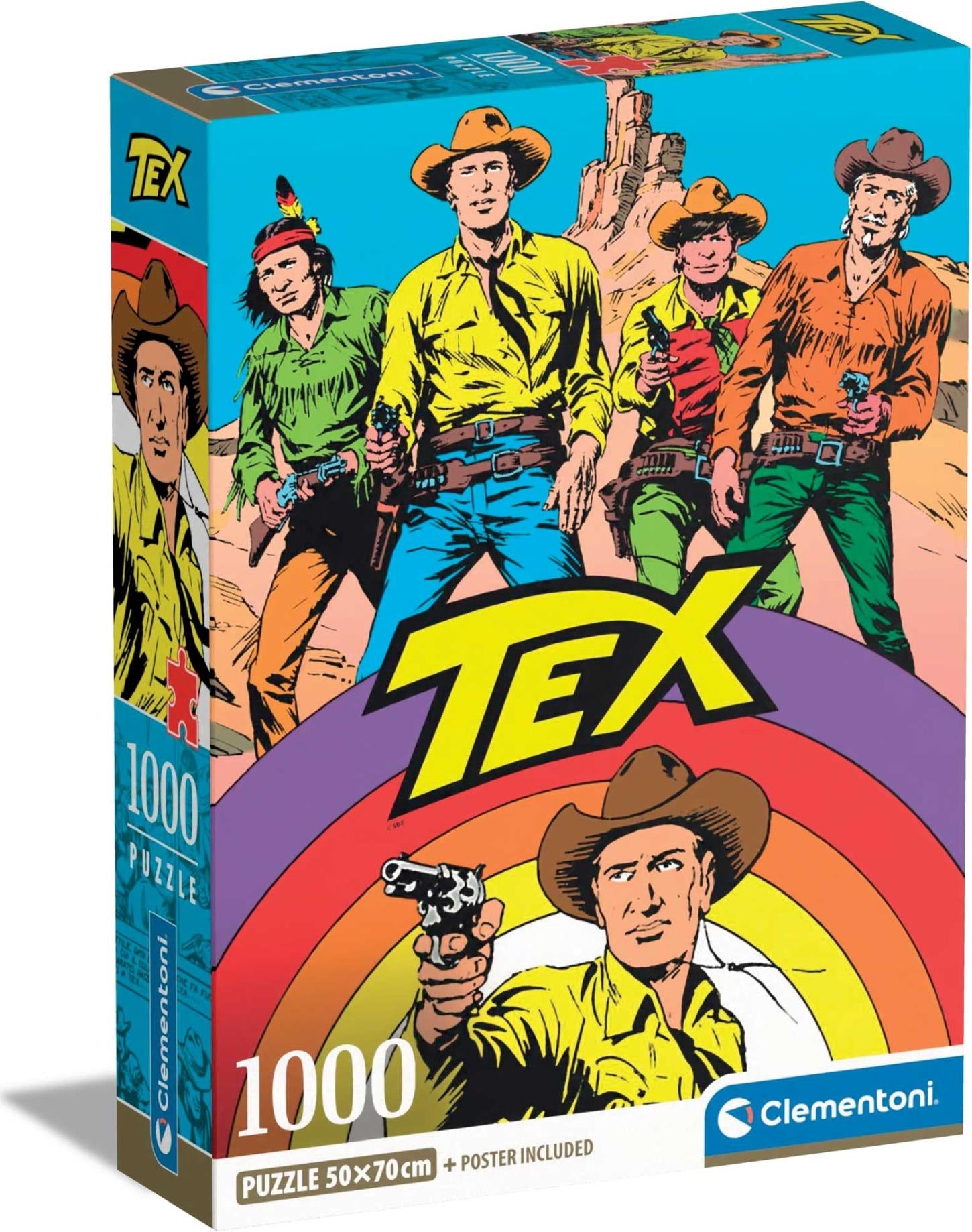Clementoni Puzzle Adulti Comics 1000 Pz - Tex 1000 Compact Pz Made In Italy