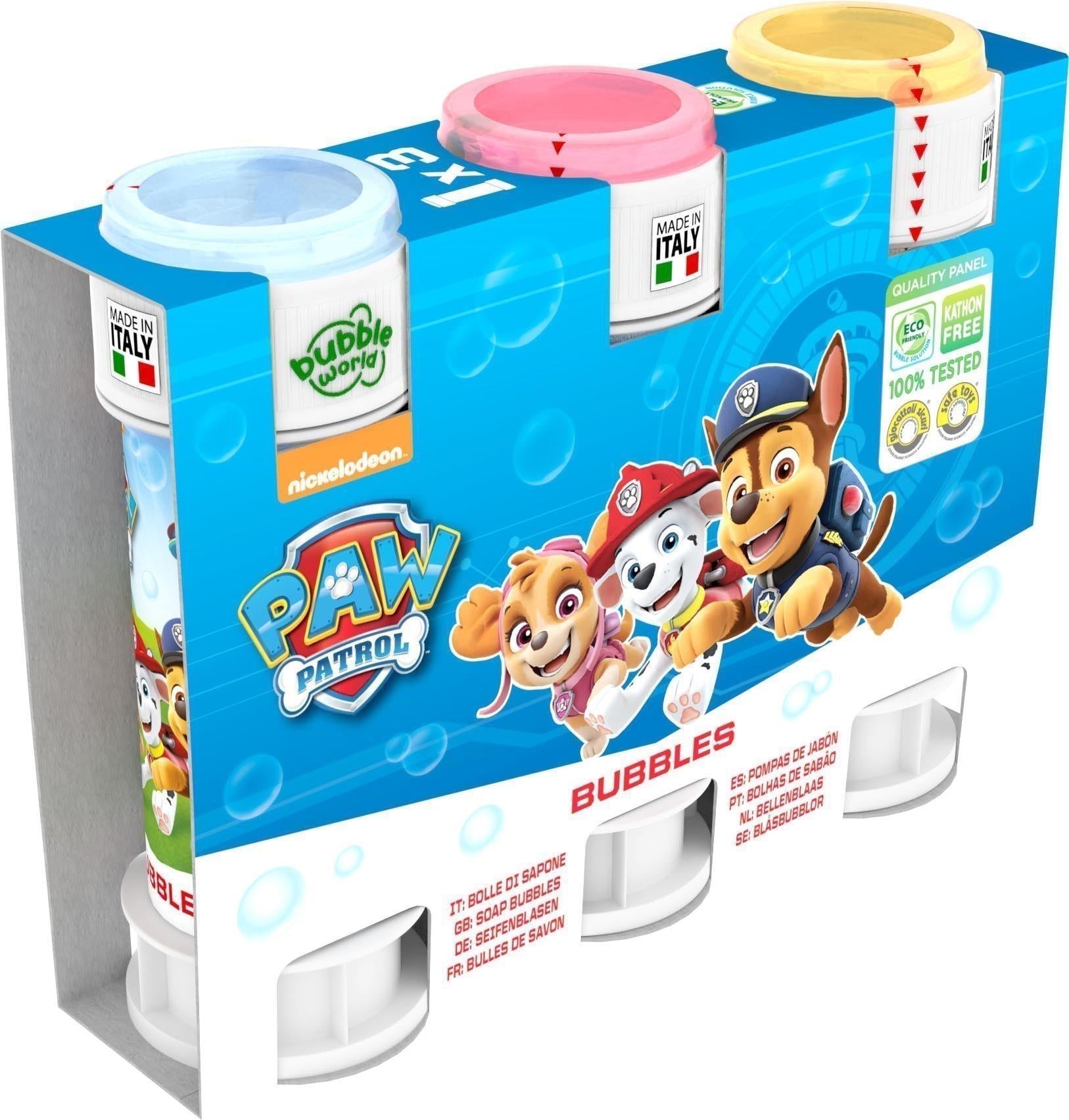 Dulcop Bolle Di Sapone - Paw Patrol - Pack 3 Flaconi 60 Ml