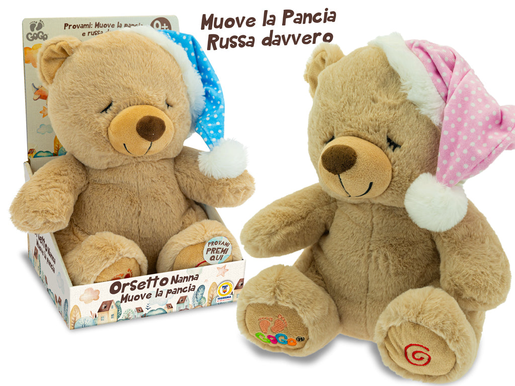 Teorema: Gogo - Orsetto Ninna Nanna Luce, Suono E Movimento Del Pancino 25Cm - Open Touch Box