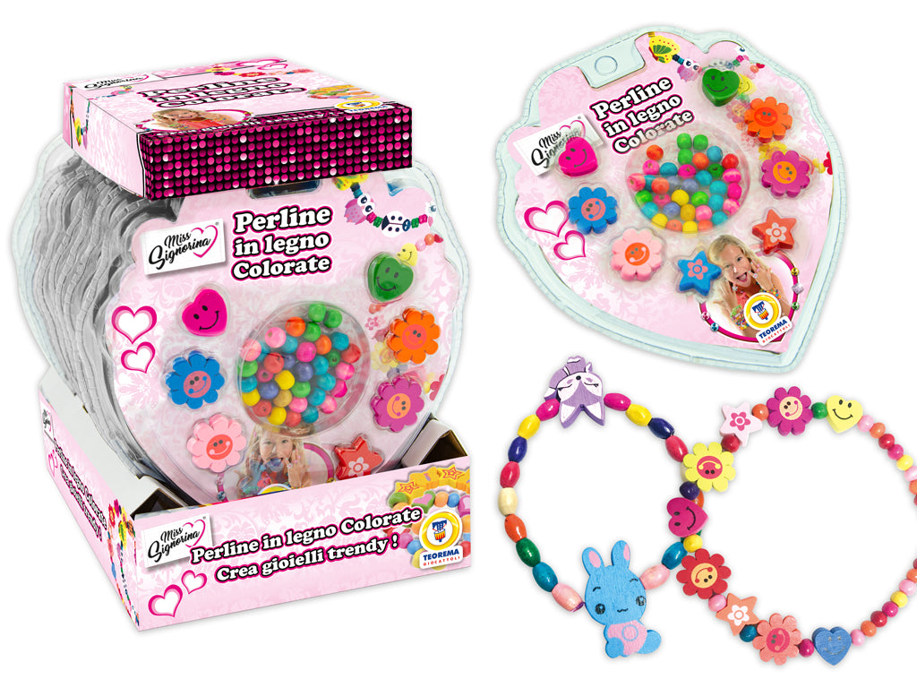 Teorema: Miss Signorina - Perline In Legno Assortite 3 Ass - Display Box
