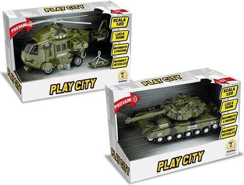 Teorema: Play City - Mezzi Militari A Frizione Luci E Suoniscala 1:20 (Assortimento)