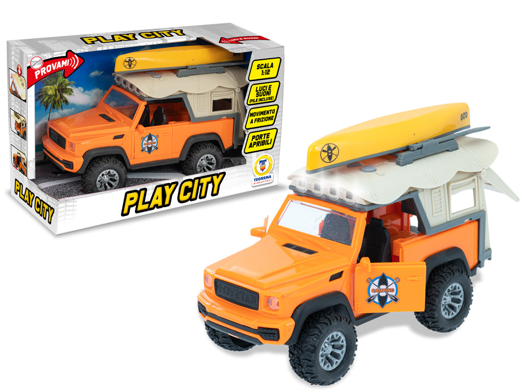 Teorema: Play City - Fuoristrada Con Canoa A Frizione Luci E Suoni - Open Touch Box