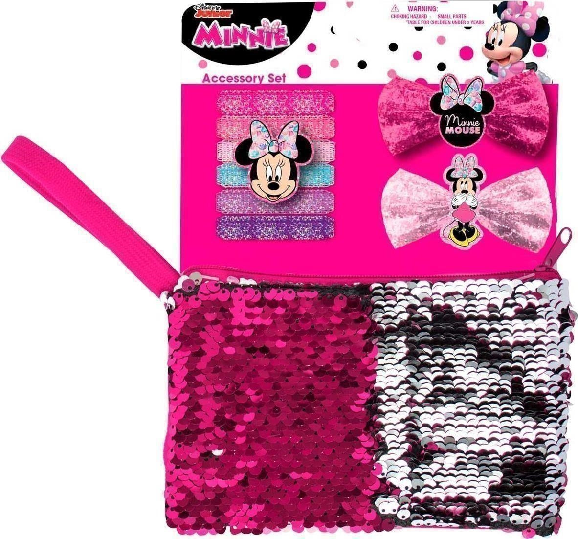 Disney: Joy Toy - Minnie Set Con 6 Elastici, 2 Pinze Per Capelli E Borsettina