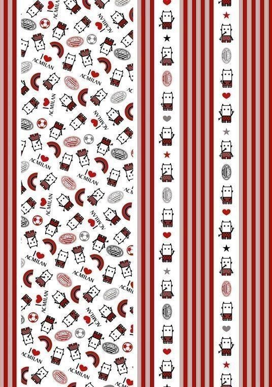 Calcio: Imagicom - Wpapmil201 - Milan Pattern I Love Milan Wall Stickers 200X254