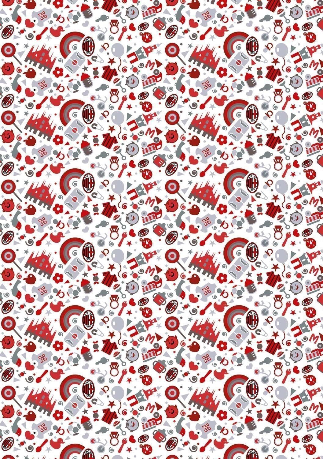 Calcio: Imagicom - Wpapmil102 - Milan Pattern Kids Milan Wall Stickers 100X254