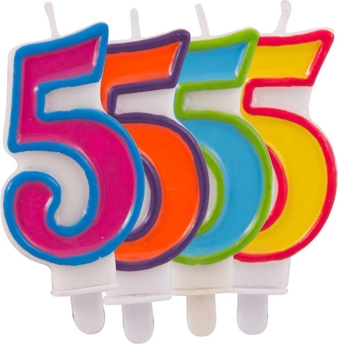 Folat: Candle Fresh Colours 5. Candela Fresh 4 Colori Assortiti Numero 5