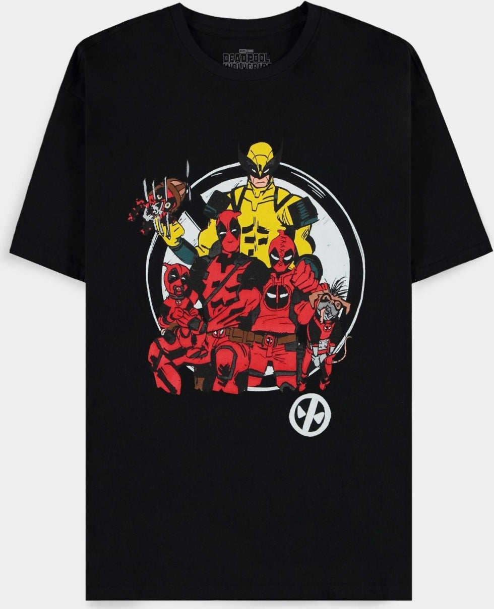 Deadpool - Family Portrait - Mens Short Sleeved T-Shirt - L Short Sleeved T-Shirts M Black