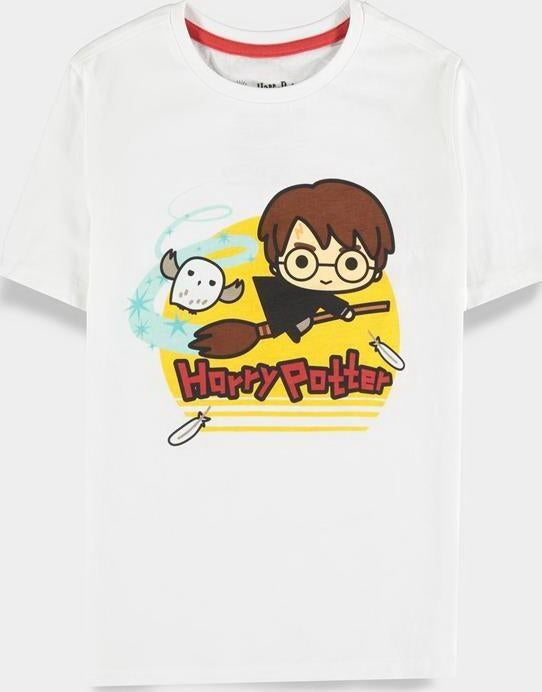 Harry Potter: White Hedwig And Harry On Nimbus 2000 (T-Shirt Bambino Tg. 134-140)