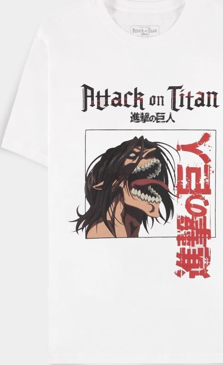 Attack On Titan: MenS Short Sleeved White (T-Shirt Unisex Tg. 2XL)